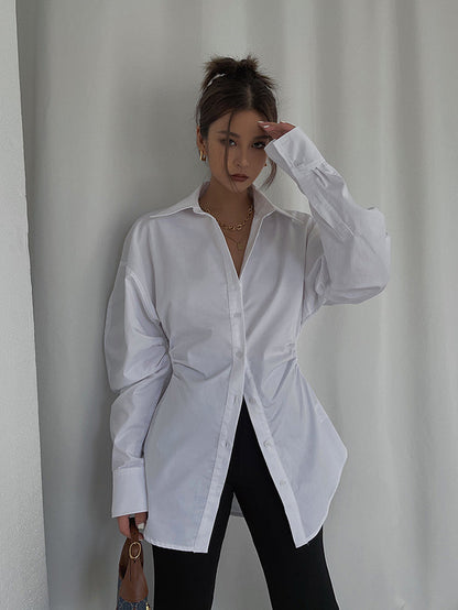 Dames Blouse Katoen Kraag Modern Design Hazel