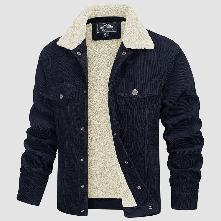 Corduroy Herenjack Groen Ribfluwelen Jas