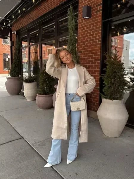 Hoge Taille Flared Jeans Comfortabel Katoen Elasthaan