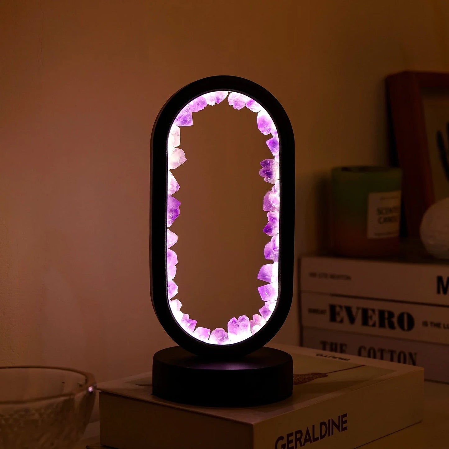 Amethist Lamp Handgemaakt Uniek Design Purper Kleur