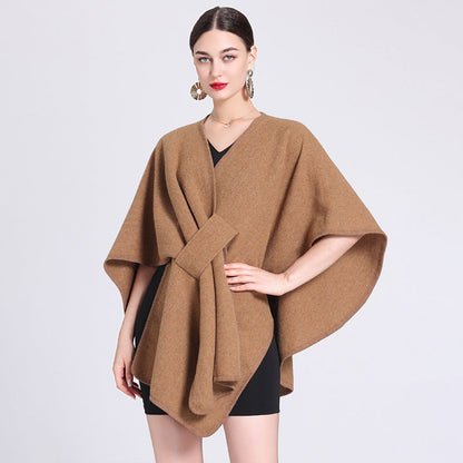 Dames Poncho Stijlvol met Riem en Elegant Design