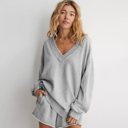 Dames Lounge Sweater Comfortabel met V-Hals