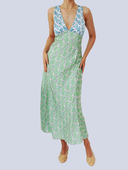 Zomerjurk Bloemenprint Rood Strandjurk Zonder Mouwen - Mode Vibes