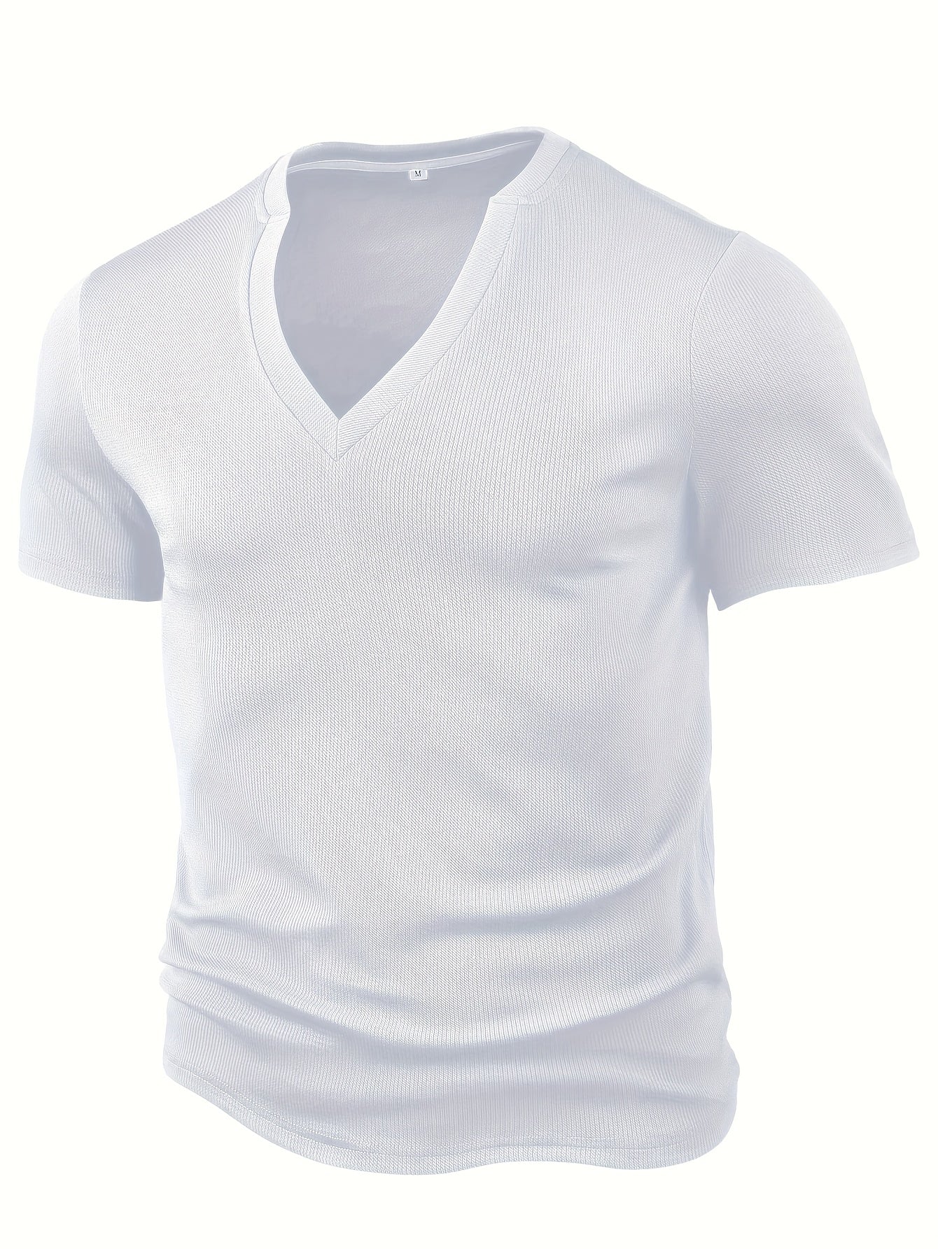 Heren T-shirt Diepe V-hals Textuur Modieus
