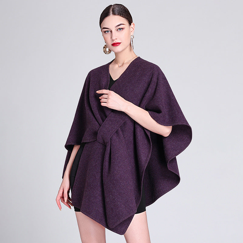 Dames Poncho Stijlvol met Riem en Elegant Design