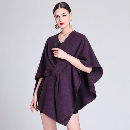 Dames Poncho Stijlvol met Riem en Elegant Design