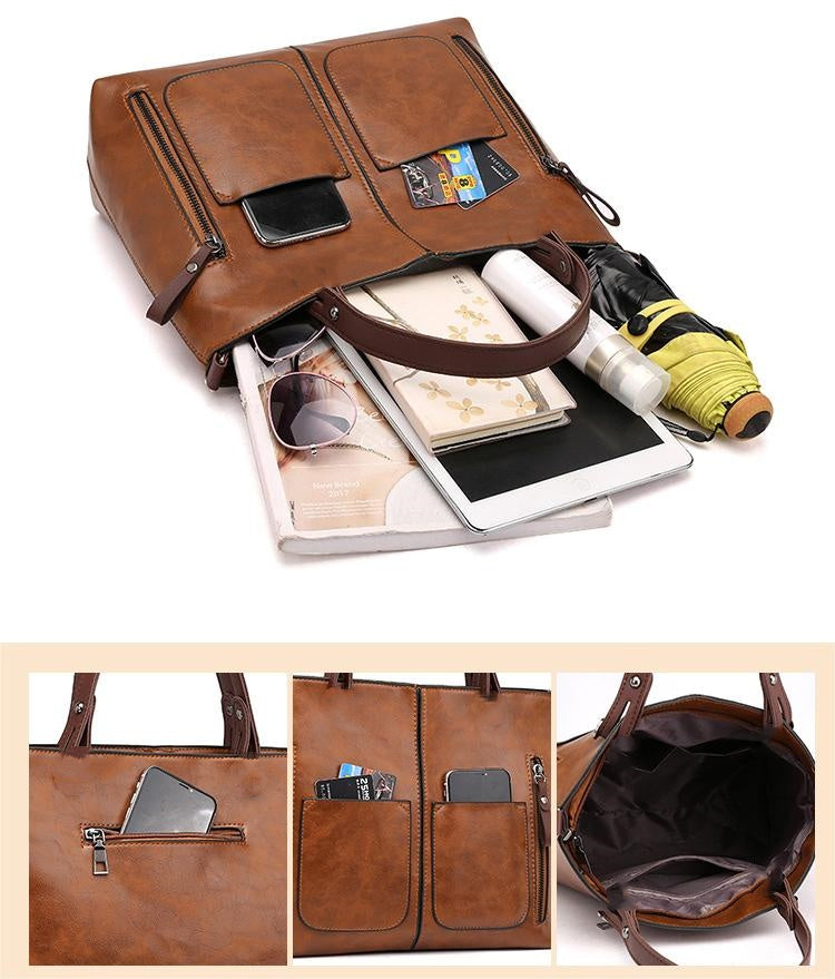 Dameshandtas van PU-leer Elegante Stijl Zwarte Kleur