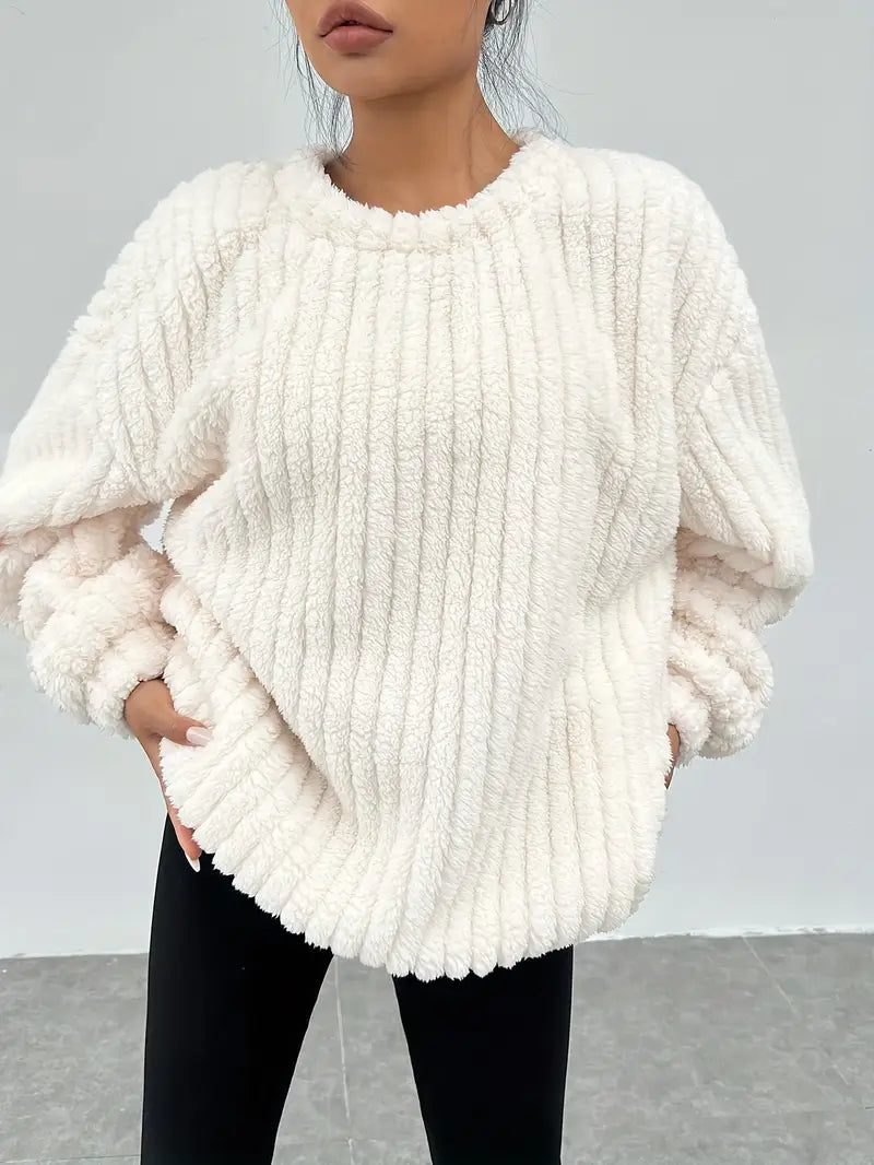 Oversized Trui Zachte Ronde Hals Comfortabel Damestrui