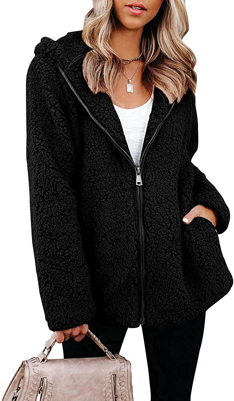 Dames Fleece Vest Warm met Rits en Capuchon Teddy Soft