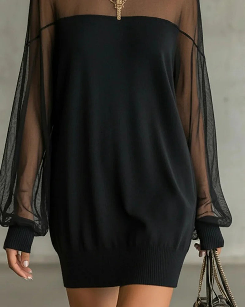 Jurk met Lantaarnmouwen Patchwork Zomerjurk Vrouw
