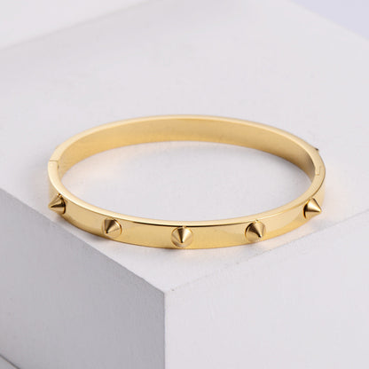Dames RVS Armband met Studs Elegant Zilverkleurig