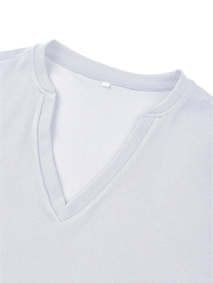 Heren T-shirt Diepe V-hals Textuur Modieus