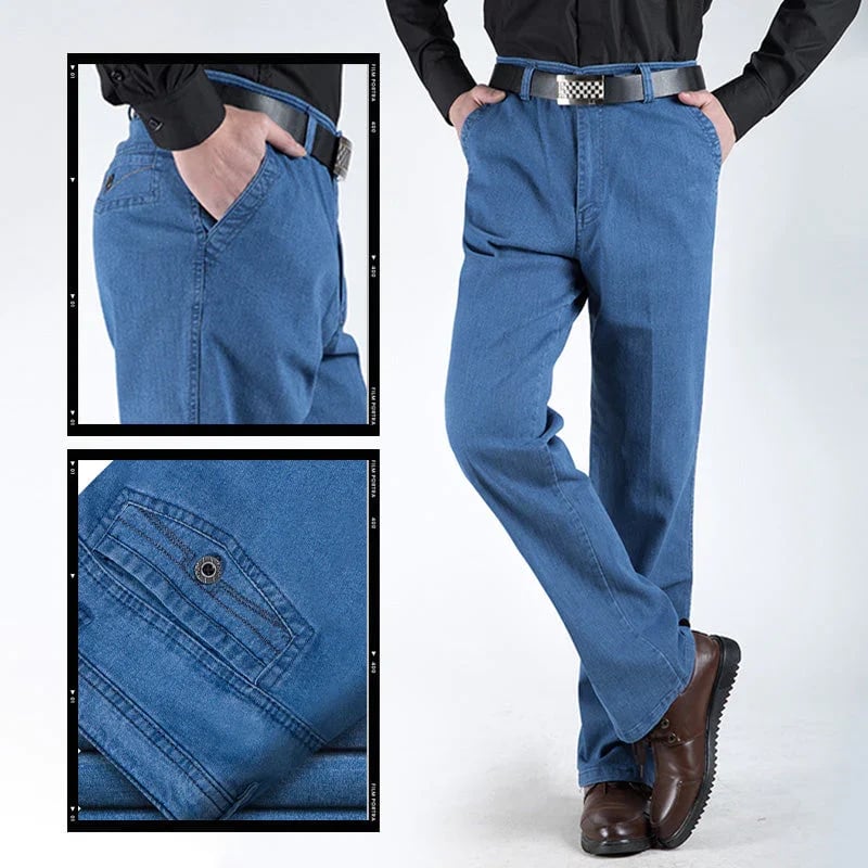 Heren Jeans Hoge Taille Rechte Pijp Tobias