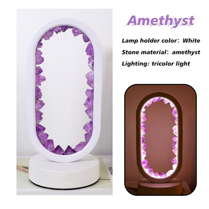 Amethist Lamp Handgemaakt Uniek Design Purper Kleur