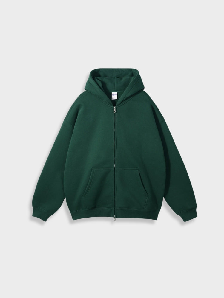 Lange Vest met Rits Oversized Stijl