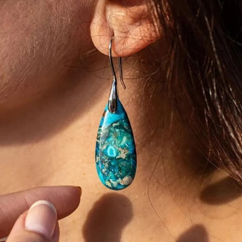 Keizersteen Oorbellen Druppelvormig Elegant Zilver