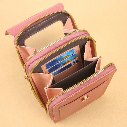 Dames Crossbody Telefoontas met Touchscreen Venster en Lacy Ontwerp