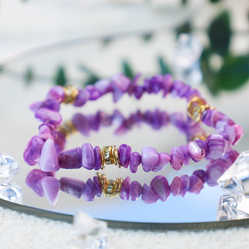 Natuursteen Armband met Kristallen en Kralen Zwart Celine