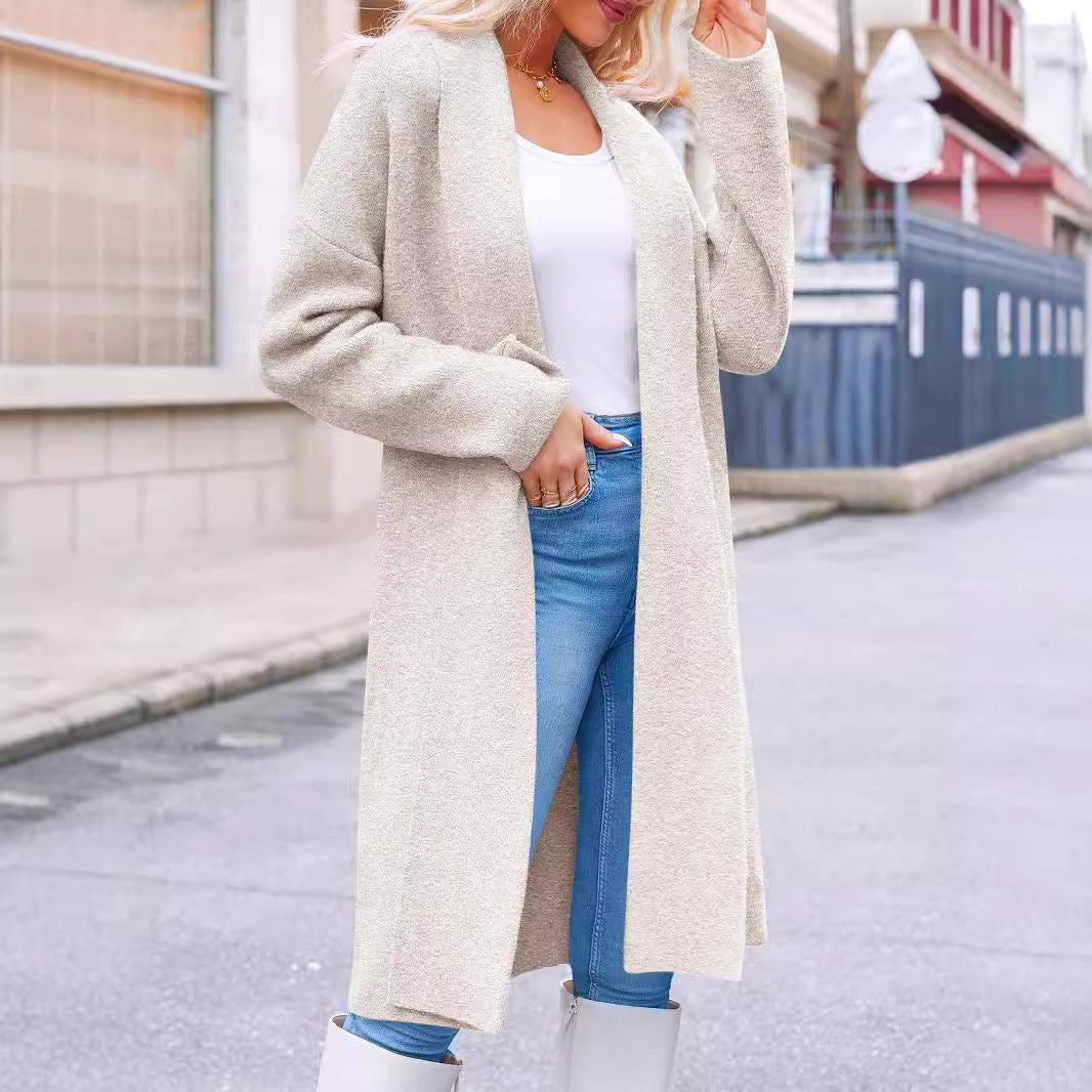 Dames Lange Jas Vest Elegante Stijl