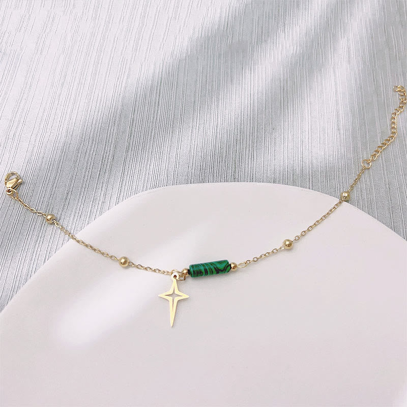Malachiet Sieraden Set: Oorbellen, Halsketting en Armband Natuursteen