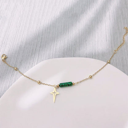 Malachiet Sieraden Set: Oorbellen, Halsketting en Armband Natuursteen