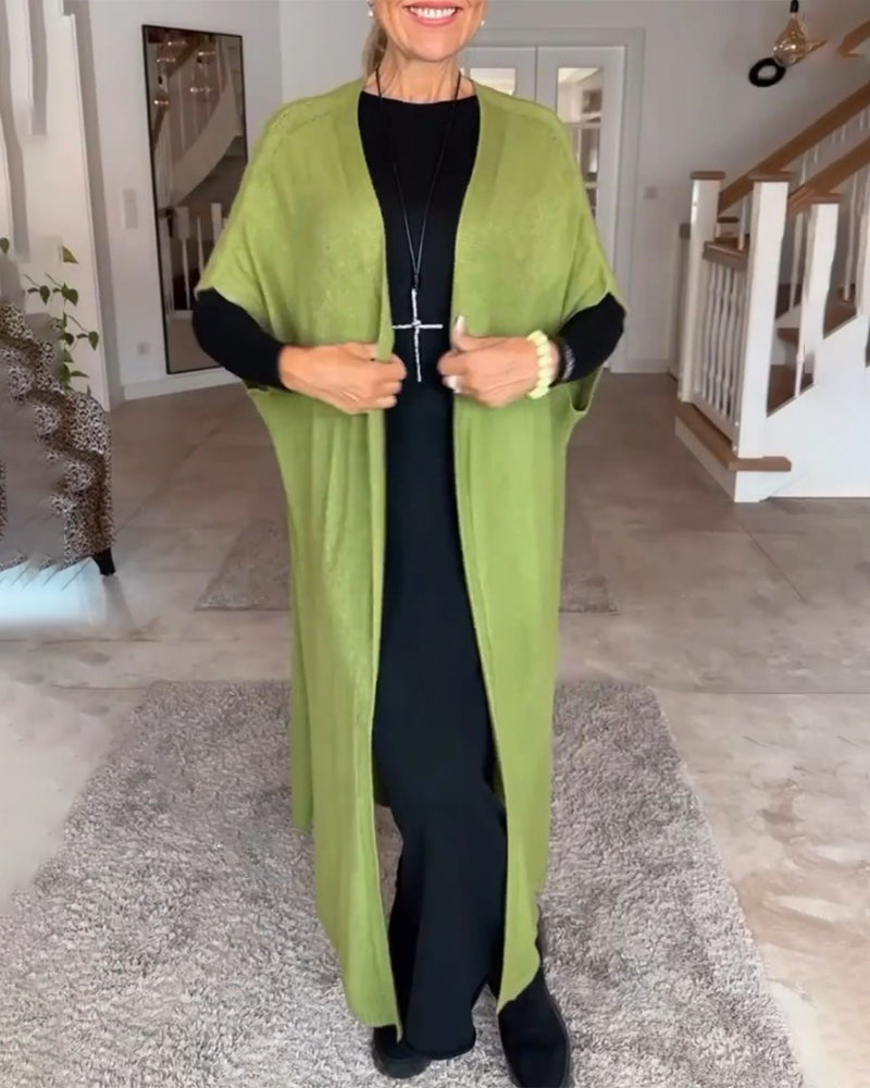 Lange Jurk Ronde Hals Effen Zomerjurk - Mode Vibes