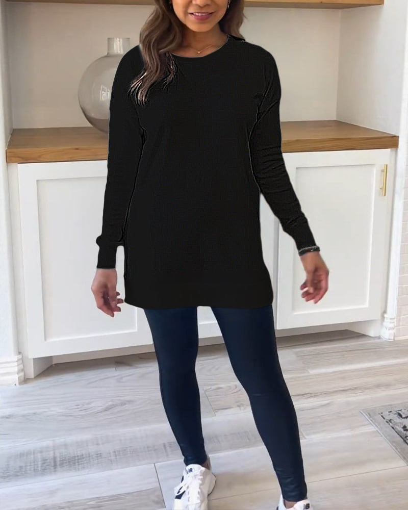 Effen sweatshirt met lange mouwen in de kleur Wit voor dames in Casual stijl ideaal voor de herfst.