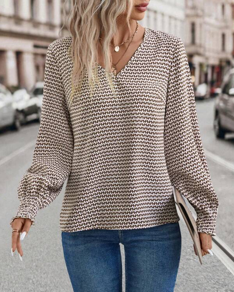 Vrouwen Blouse met V-hals en Korte Mouwen - Mode Vibes