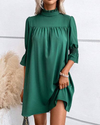 Effen Jurk met Col Klassieke Stijl - Mode Vibes