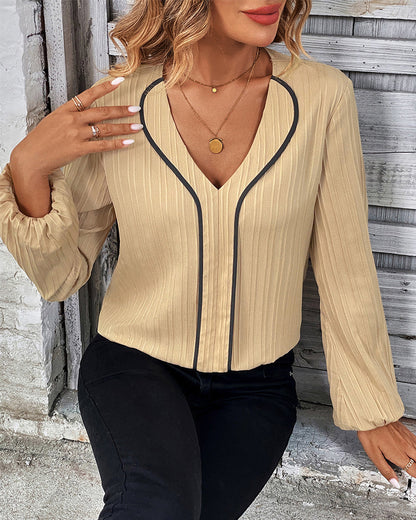 Dame Top Lange Mouwen Elegante Stijl - Mode Vibes