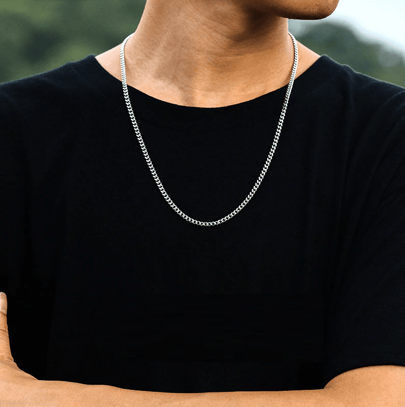 Ketting Schakel Zilverkleurig Stijlvol Cuba Model