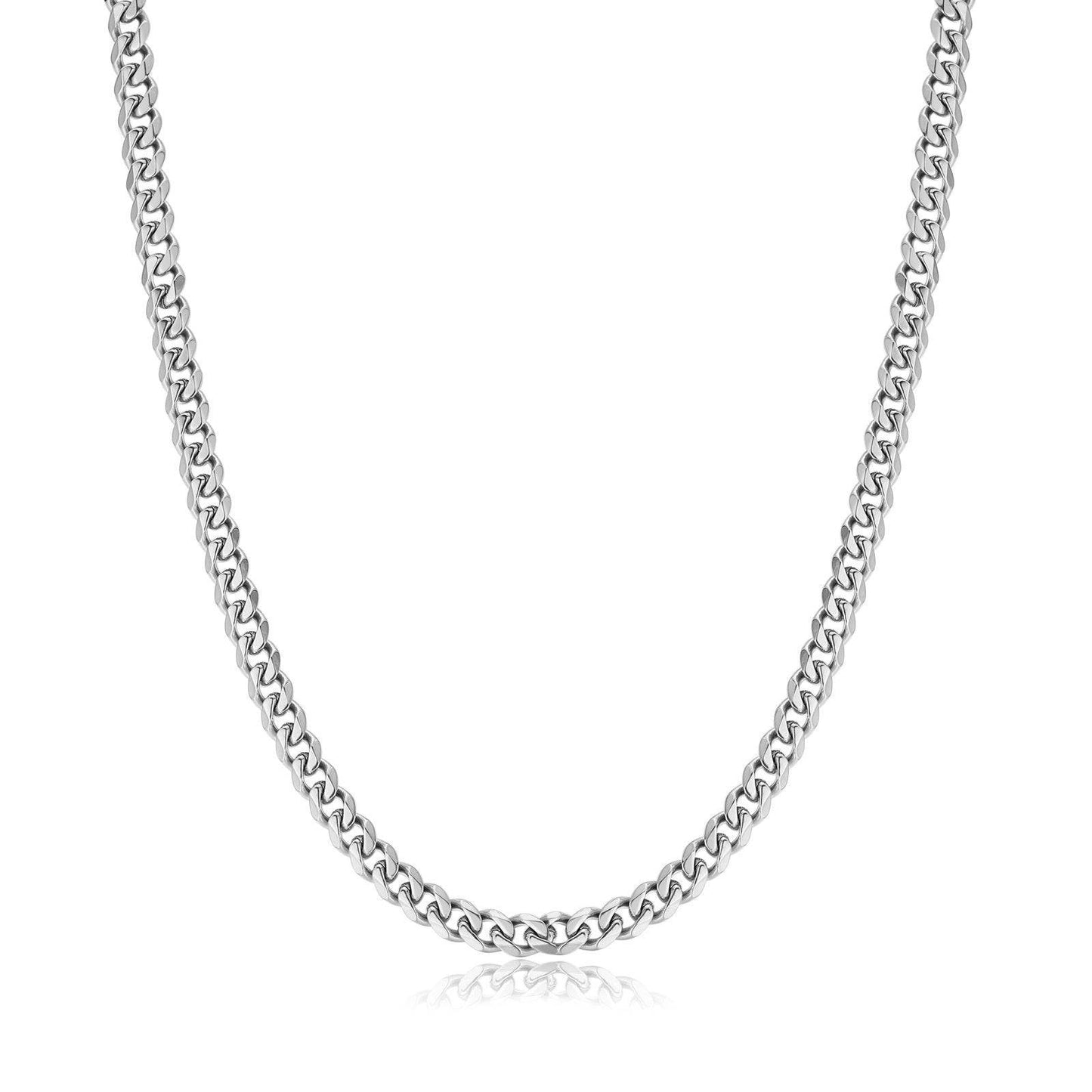 Ketting Schakel Zilverkleurig Stijlvol Cuba Model