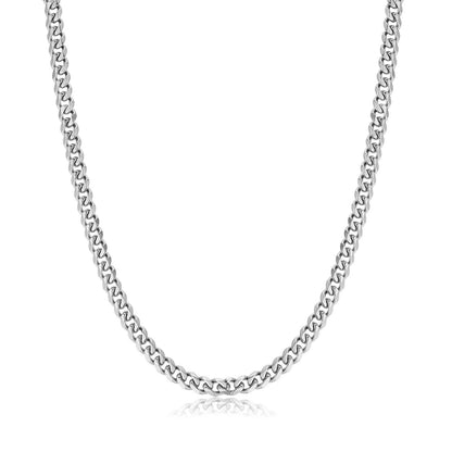Ketting Schakel Zilverkleurig Stijlvol Cuba Model