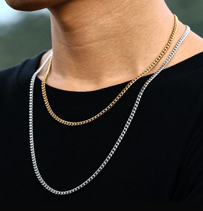 Ketting Schakel Zilverkleurig Stijlvol Cuba Model