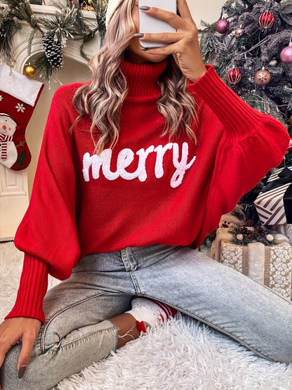 Kersttrui voor Dames met Vleermuismouwen en Elegante Col - Mode Vibes