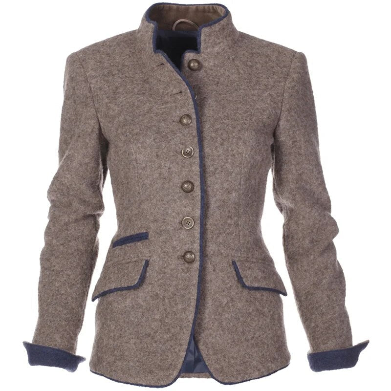 Elegante Blazer voor Vrouw Gestructureerd Slim Fit Design - Mode Vibes