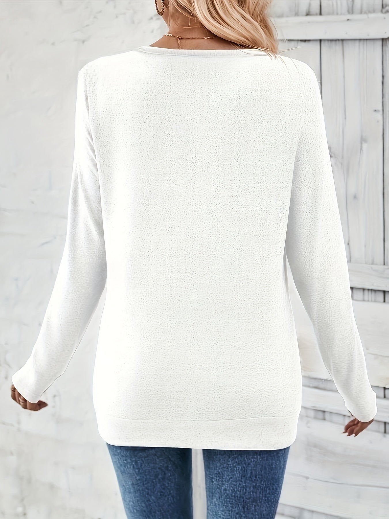 Damestrui met V-hals en Knoop Detail Iris Blauw