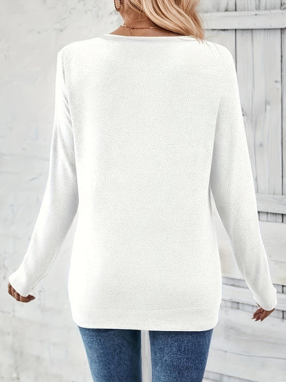 Damestrui met V-hals en Knoop Detail Iris Blauw