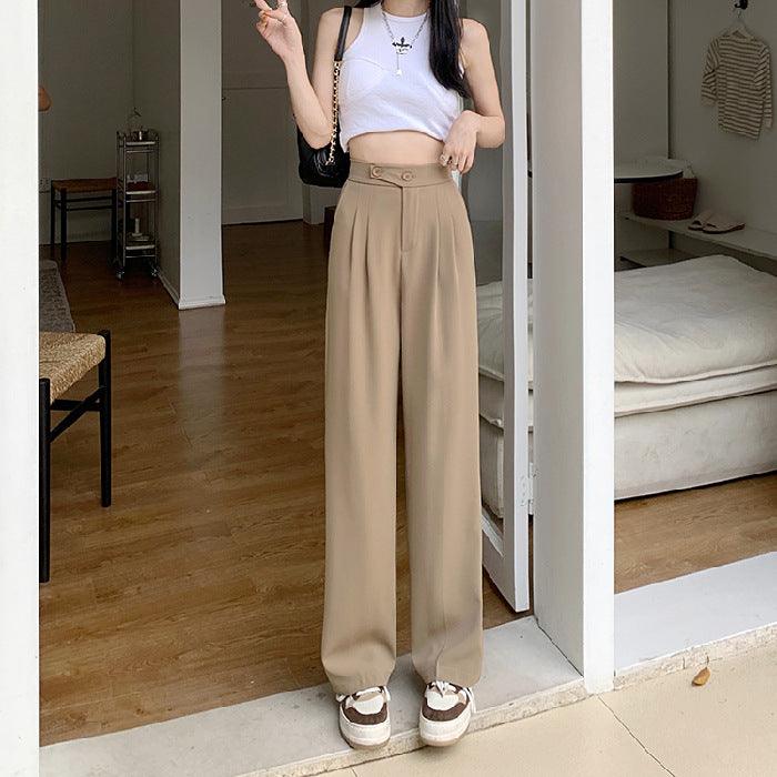 Elke | Brede stijlvolle pantalon in de kleur Wit voor dames in Formal stijl ideaal voor de lente.
