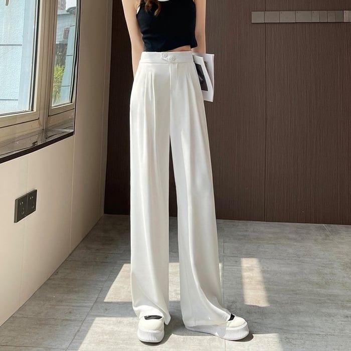 Stijlvolle Brede Pantalon voor Vrouw - Mode Vibes