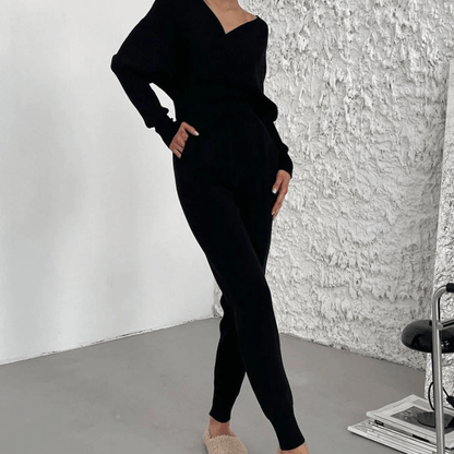 Tweedelige Dames Set met Gebreide Trui en Broek