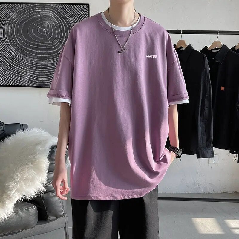 Emil | Zomerse casual T-shirt in de kleur Paars voor heren in stijl ideaal voor de lente.