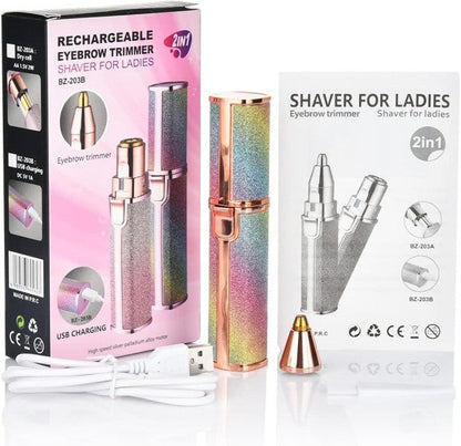 Gezichts- en Wenkbrauw Epilator Reinigbaar 2-in-1