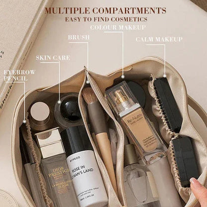 Becky | Borsa Cosmetica Elegante in Tessuto Nero con Capacità Spaziosa-5