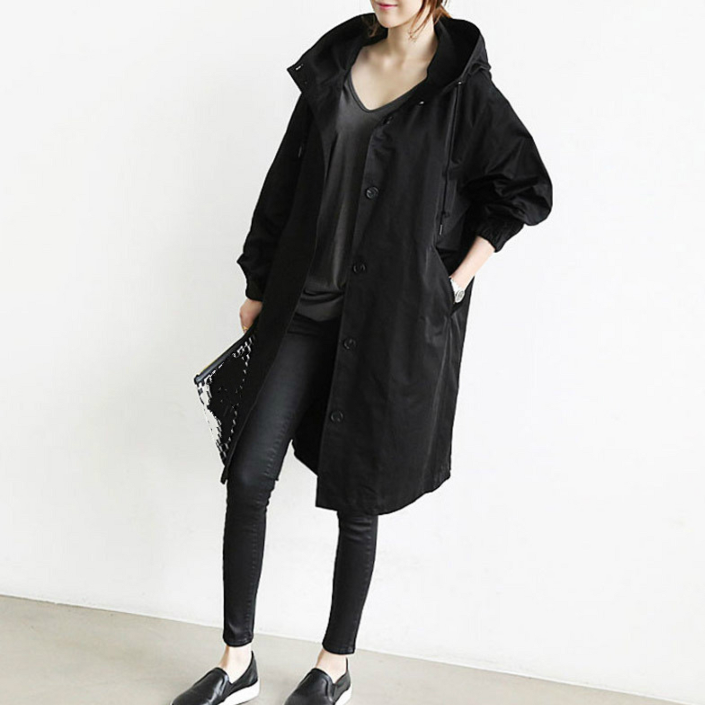 Dames Trenchcoat Lang Waterdicht Klassiek - Mode Vibes