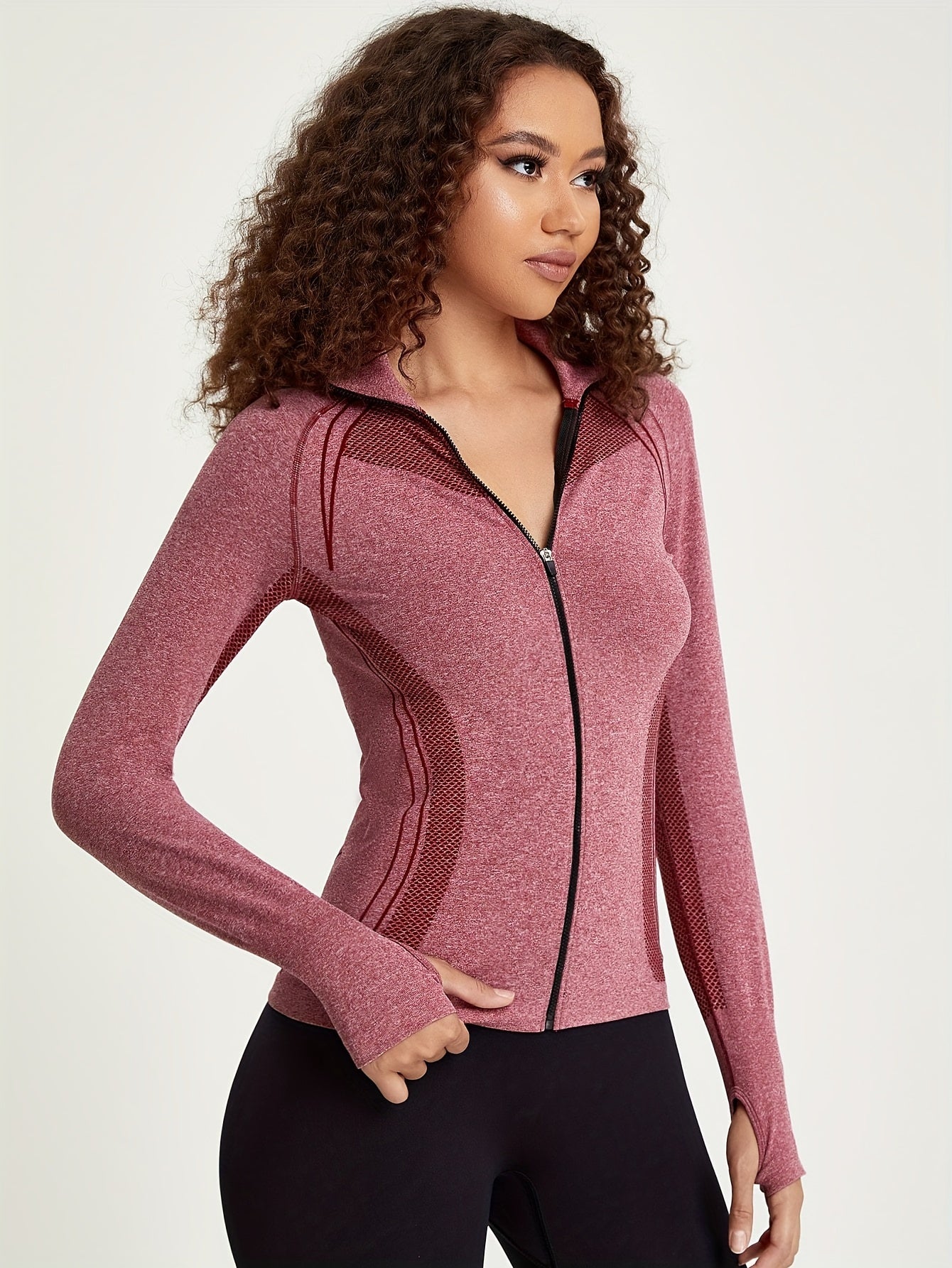 Sportieve Track Jacket Lange Mouw Zwart Volledige Rits - Mode Vibes