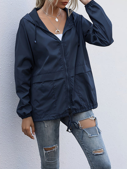 Windjack Lange Mouwen Effen Kleur Waterdicht dames - Mode Vibes