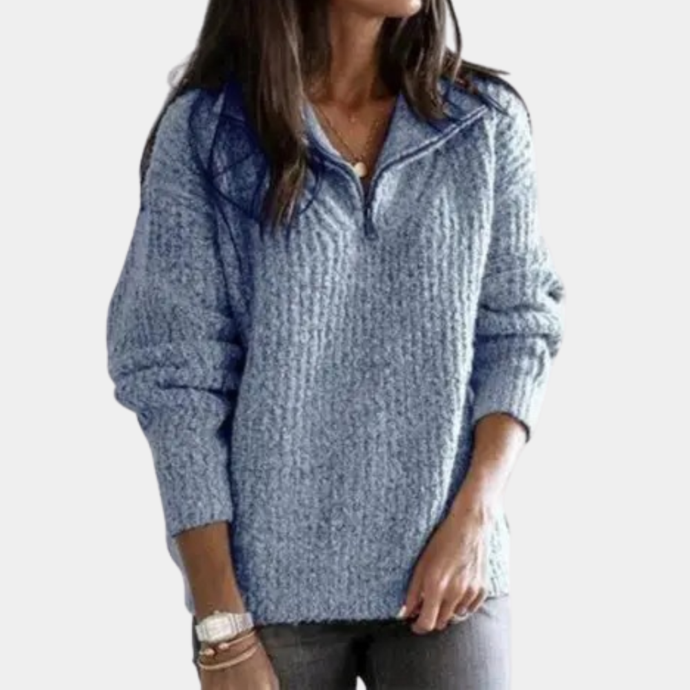 Damestrui Halve Rits Warme Wintertrui voor Vrouwen - Mode Vibes