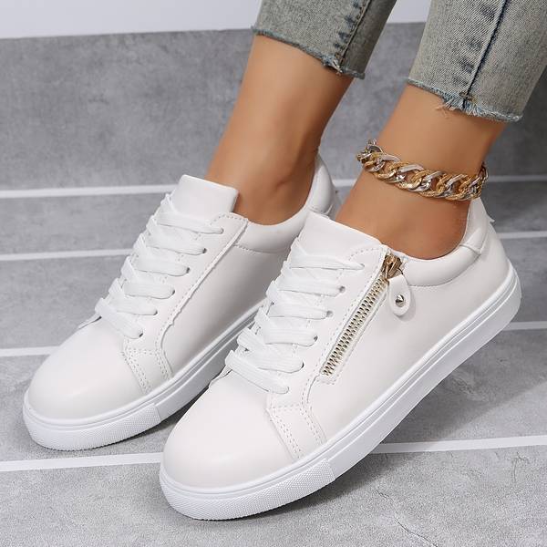 Leren schoenen met Striks Sluiting voor Dames - Mode Vibes