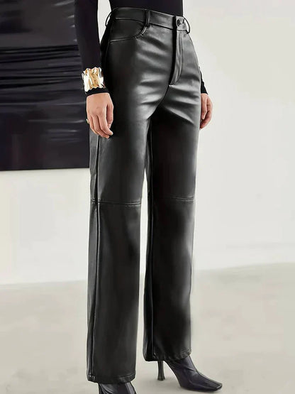 Leren Rechte Pijp voor Dames - Mode Vibes